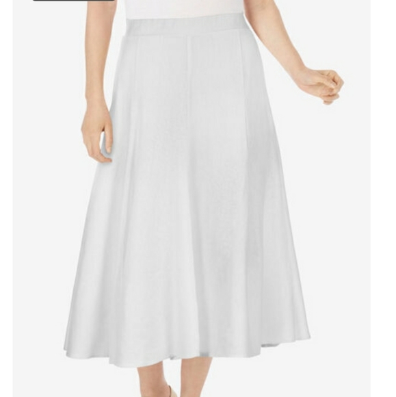 Kim Roger's Dresses & Skirts - Kim Roger's NWT white 100% Linen fully lined modest skirt size 14
